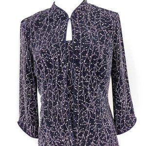 Onyx Nite Black Metallic Jacket Set Sz S NWT